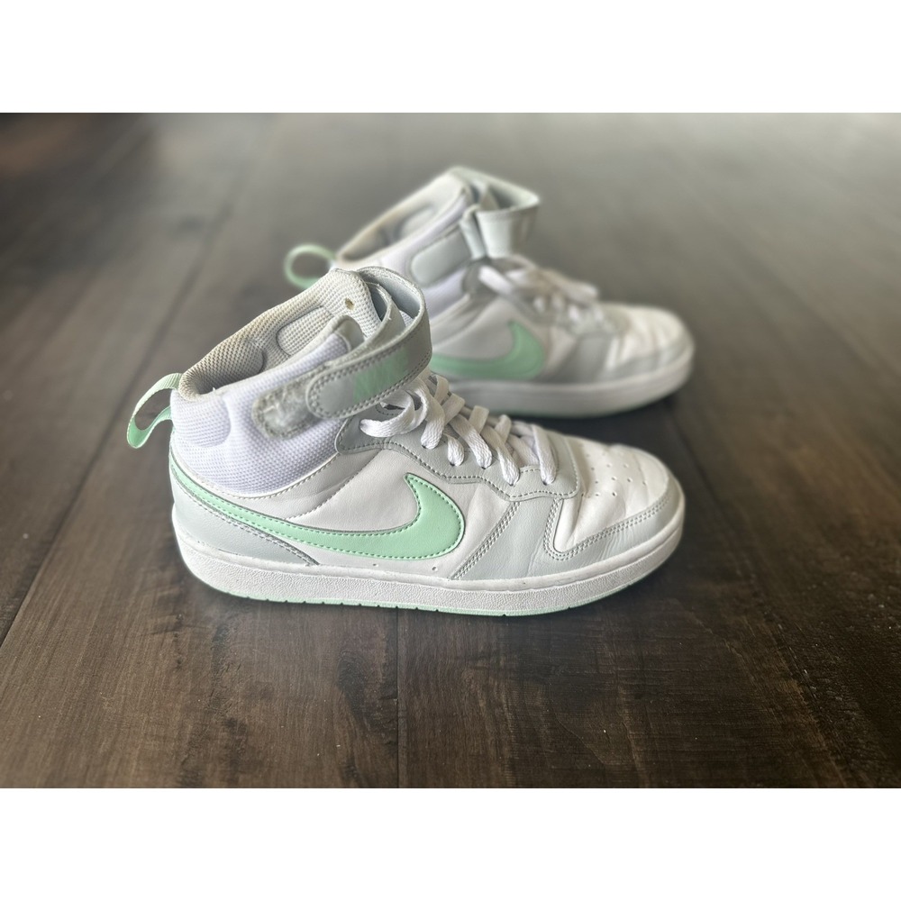 NIKE SIZE 6.5‎ YOUTH All Day Play High Top Sneakers White Mint Gray CD7782-011